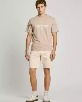 Шорты мужские карго, окрашенные в готовом виде Pepe Jeans, кремовый