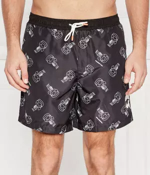 Шорты мужские Karl Lagerfeld пляжные с фирменным принтом, черный