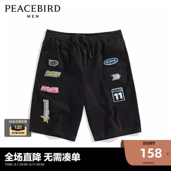 Шорты мужские Peacebird с нашивками, черный