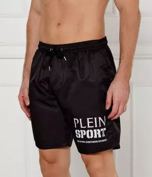 Шорты мужские Plein Sport пляжные с логотипом, черный
