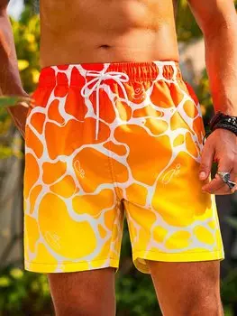 Шорты мужские пляжные Manfinity с завязками на талии, оранжево-желтый