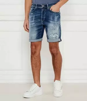 Шорты мужские Replay джинсовые с эффектом потертости, синий