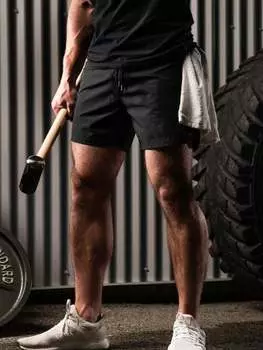 Шорты мужские спортивные с кулиской, черный