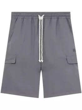 Шорты на кулиске с вышитым логотипом FIVE CM, серый
