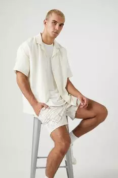 Шорты на шнурке с абстрактным принтом Forever 21, кремовый