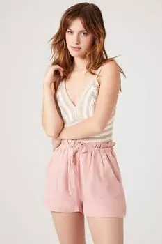 Шорты на шнурке с оборками Forever 21, роза