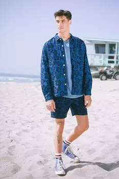 Шорты на шнурке с тропическим цветочным принтом Forever 21, синий
