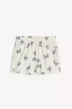 Шорты на талии из бумажного пакета с узором H&M, бежевый