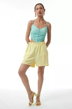 Шорты на талии с кулиской Желтые QUZU