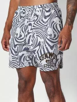 Шорты нейлоновые Sumwon с принтом по всей поверхности, серый