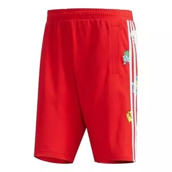 Шорты neo x pokmon crossover series pikachu printing shorts red Adidas, красный