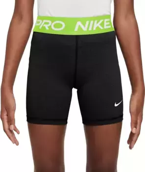 Шорты Nike для девочек 5 дюймов Pro, цвет Black/Volt/White