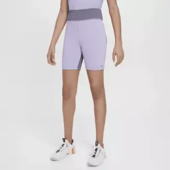 Шорты Nike One Girls' Dri-FIT Biker Shorts, цвет Hydrangeas/Daybreak
