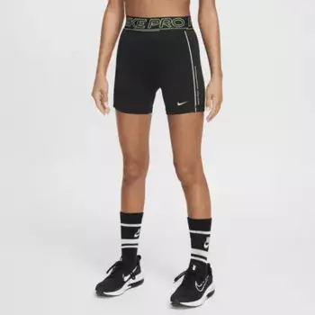 Шорты Nike Pro Girls' Dri-FIT 3" Shorts, цвет Black/Volt/Volt