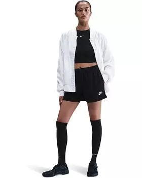 Шорты Nike Sportswear Club Fleece Mid-rise Shorts, черный/белый