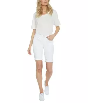 Шорты NYDJ, Ella Shorts w/ 1" Cuff in Optic White