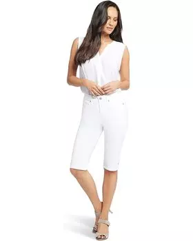 Шорты NYDJ Petite Bike Capris Riveted Sideseam Slits in Optic White, цвет Optic White