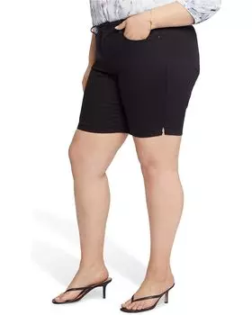 Шорты Nydj Plus Size Ella Shorts with Sideseam Slits in Black, черный