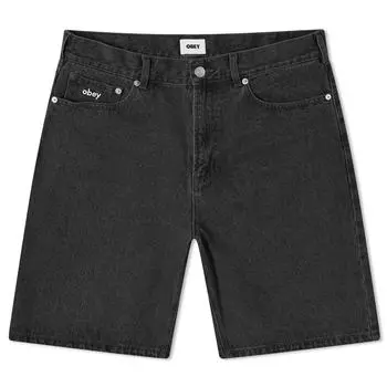 Шорты Obey Bigwig Baggy Denim Shorts, цвет Faded Black