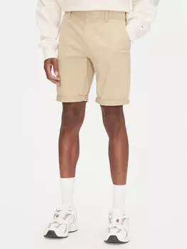 Шорты облегающего кроя из ткани Scanton DM0DM21950 Tommy Jeans, бежевый