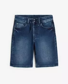 Шорты облегающие H&M Super Soft Slim, темно-синий