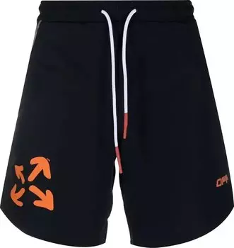 Шорты Off-White Active Knit Shorts 'Black/Orange', черный