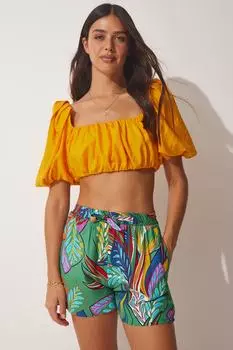 Шорты – оранжевые – Высокая талия Happiness stanbul, оранжевый