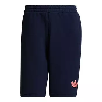 Шорты originals 5 as short logo printing skateborad sports short pant male green Adidas, синий
