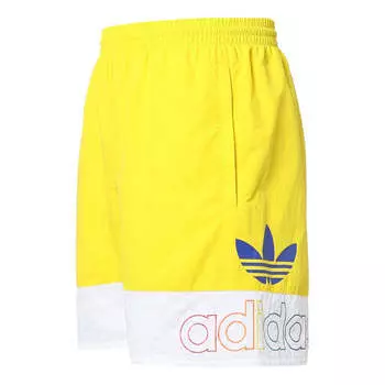 Шорты originals contrasting colors logo printing sports shorts yellow Adidas, желтый