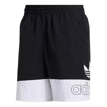 Шорты originals logo alphabet printing splicing loose shorts black white Adidas, черный