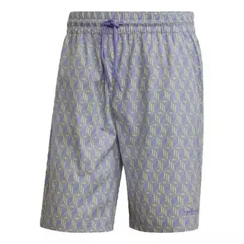 Шорты originals monogram short logo full print loose sports shorts purple yellow Adidas, желтый