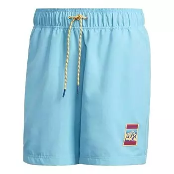 Шорты originals printing causual sports ventilate short pant male blue Adidas, голубой