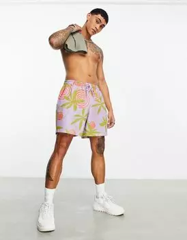 Шорты оверсайз с принтом в виде серфинга ASOS DESIGN по всей поверхности