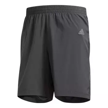 Шорты own the run sho training sports reflective stripe woven shorts gray Adidas, серый
