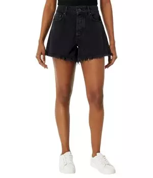 Шорты Paige, Noella Cutoffs Shorts w/ Covered Buttonfly in Black Dove/Heavy Fray Hem