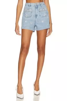 Шорты PatBO Hand-Beaded Shorts, цвет Denim