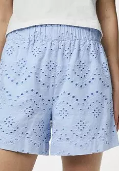 Шорты PCVILDE BRODERIE ANGLAISE Pieces, светло-голубой