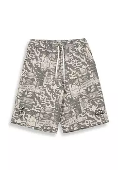Шорты PEACE WITHIN ALL OVER PRINT Grimey, светло-серый