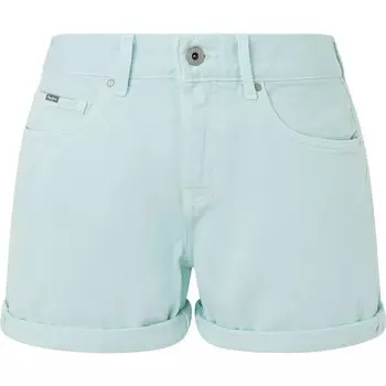 Шорты Pepe Jeans Straight Fit High Waist Denim, синий