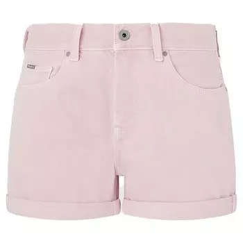 Шорты Pepe Jeans Straight Fit High Waist Denim, розовый