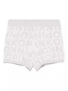 Шорты Pinko Kids с жаккардовым принтом и логотипом, белый
