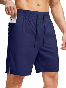 Шорты-плавки мужские Gradual с карманами на молнии, темно-синий