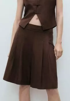 Шорты Pleated skirt Mango, коричневый