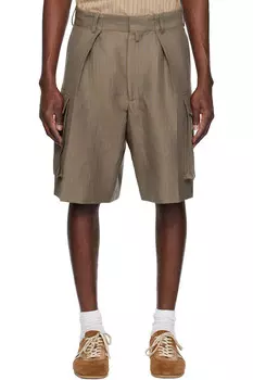Шорты плиссе Dries Van Noten, цвет tan
