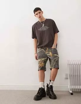 Шорты плотника Guess Originals черного цвета, многоцветные