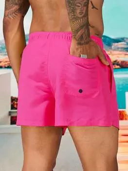 Шорты пляжные мужские Manfinity с завязками на талии, бургундия