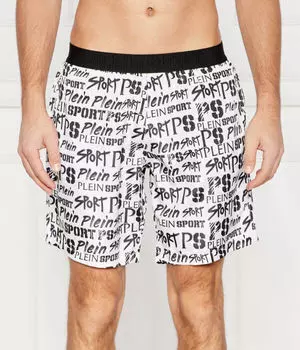 Шорты пляжные Plein Sport Regular Fit, белый