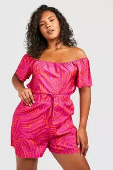 Шорты plus с принтом зебра на кулиске Boohoo, розовый