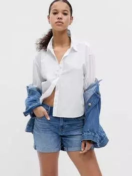 Шорты подружки с необработанным краем Gap, цвет denim