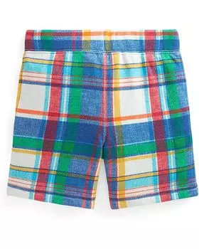 Шорты Polo Ralph Lauren Madras-Print Fleece Shorts, цвет White Madras Multi